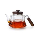 Paçi Ellie 1000 ml Akasya Ahşap Kapaklı ve Saplı Cam Demlik - Görsel 2