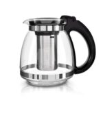 Yakut 1500 ml Çelik Süzgeçli Cam Demlik Siyah - Görsel 2