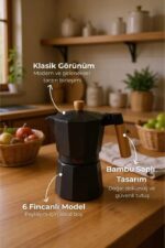 Taşev Bambum Garen 6 Fincan Siyah Moka Pot - Görsel 2