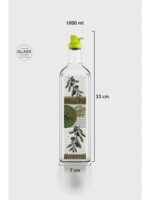 Renga Oslo Desenli 1000 ml Yeşil Kapaklı Cam Yağlık - Görsel 2