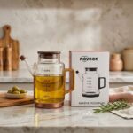 Noveer NOR2174 Akasya Ahşap Detaylı Cam Yağdanlık 600 ml - Görsel 2