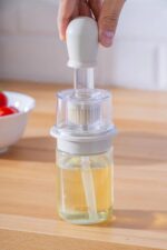 Acar Harlow Cam Silikon Hazneli Fırçalı Yağdanlık 180 ml Şeffaf - Görsel 2
