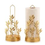 Leila Zeytin Dallı Altın Metal Kağıt Havluluk Peçetelik 29x13x12 cm - Görsel 2