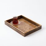 Perotti Turin Brown Mermer Desenli Dikdörtgen Tepsi 25x37 cm - Görsel 2