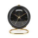 Newlife CLKN-2100 Lüx Yuvarlak Metal Gold Ayaklı Masa Çalar Saat - Görsel 2