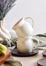 Perotti Dark Retro 6 Kişilik Porselen Kahve Fincanı Seti 90 ml - Ahşap Tabaklı - Görsel 2