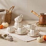 Perotti Pumpkin Porselen 6'lı Kahve Fincanı Takımı, Beyaz - Görsel 2