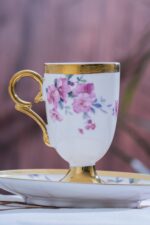 Flavia 6 Kişilik Porselen Kahve Fincan Takımı - Çiçek Desenli 90 ml - Görsel 3