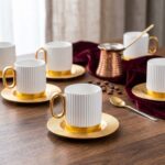 ACAR Aurora 6 Kişilik Porselen Kahve Fincanı Takımı - 90 ml - Görsel 3