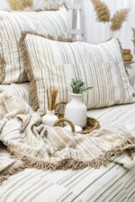 Şaheser Home Collection Lia Jakarlı Müslin Yatak Örtüsü Seti Bej 240x260 cm - Görsel 3