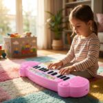 Canali Pilli Eğitici Çocuk Piyanosu Pembe 32x9 cm - Görsel 3