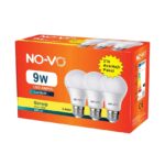 No-Vo 9W E27 Led Ampul 3'lü Beyaz Işık Seti - Görsel 3