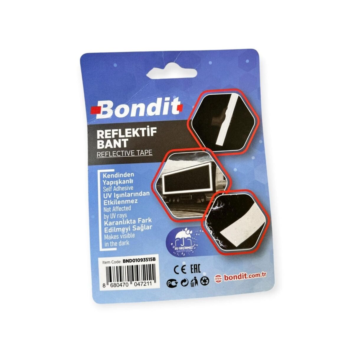 Bondit Reflektif Bant Beyaz 35mm x 1.5 Metre - Görsel 3
