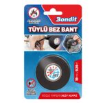 Bondit Tüylü Bez Bant 18 mm x 9 Metre Siyah - Görsel 3