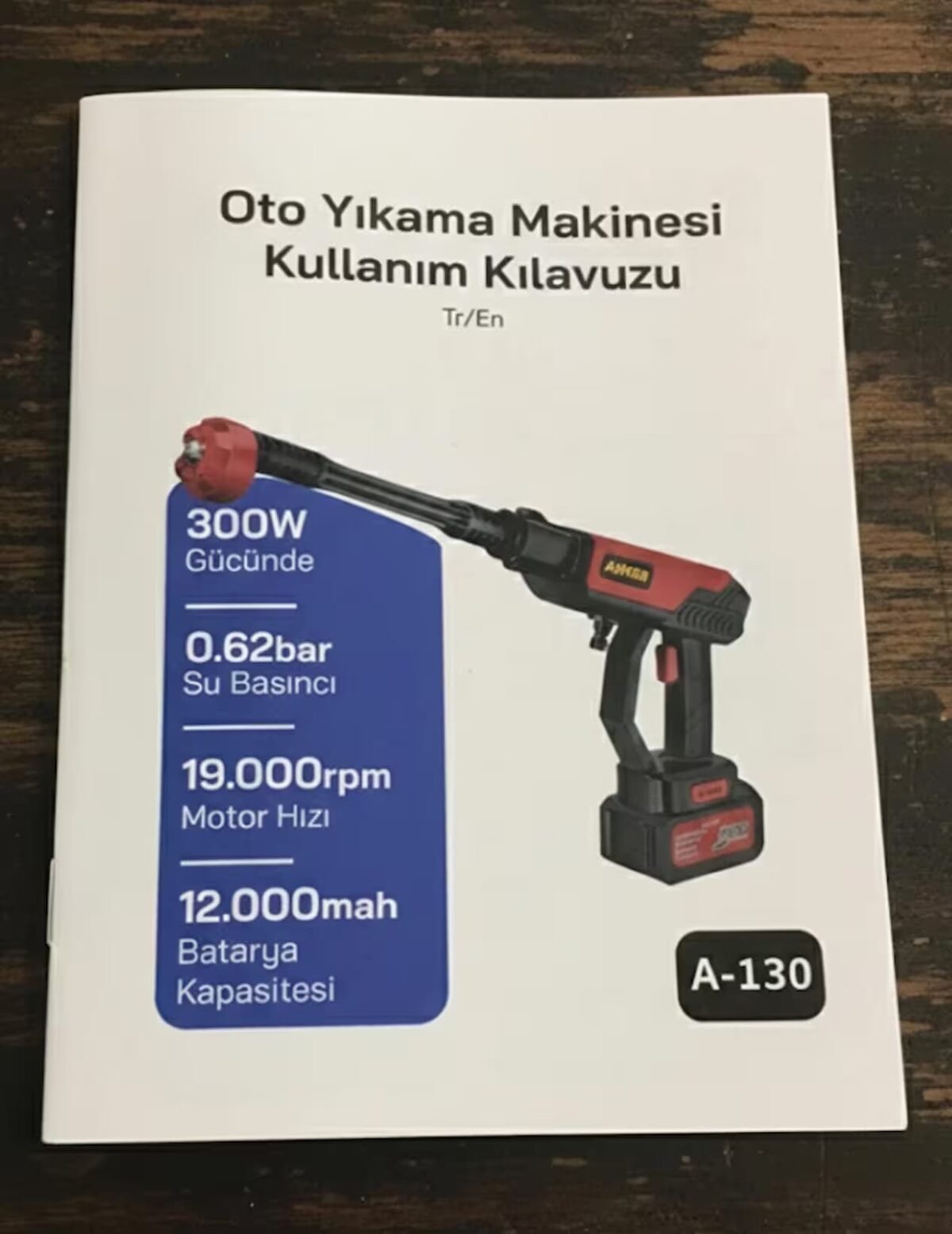 AHMA A-130 300W Çift Bataryalı Akülü Basınçlı Yıkama Makinesi Seti - Görsel 3