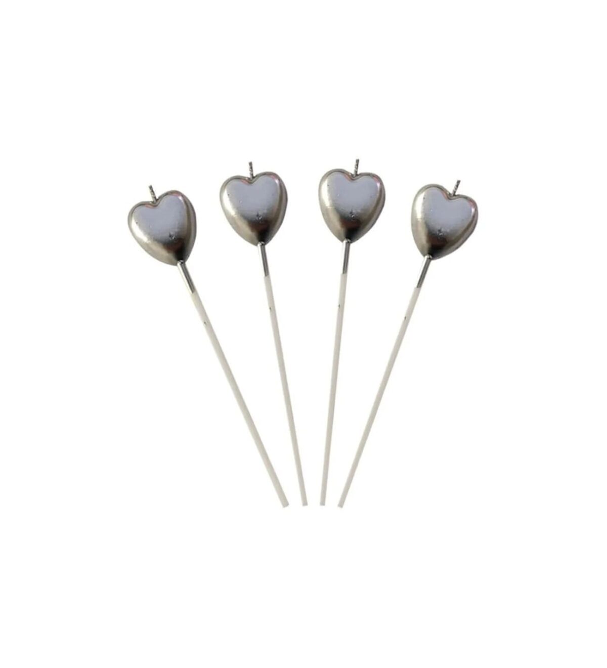 4'lü Set Yıldız ve Kalp Şekilli Pasta Mumu 15 cm - Görsel 3