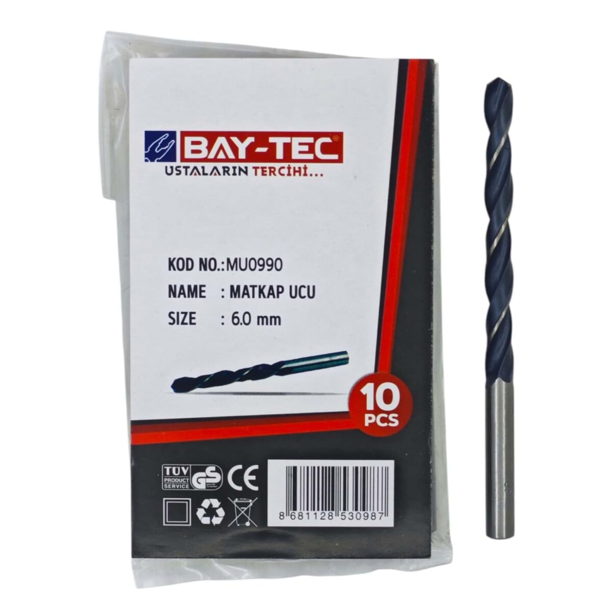 Bay-Tec 6 mm HSS Matkap Ucu 10'lu Paket MU0990 - Görsel 3