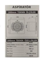 Nisa Luce 200 mm Havalandırma Fanı Aspiratör EBT200 Beyaz - Görsel 3