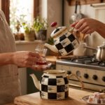 Kitchen Beyond Qualita-King Mini Emaye Dama Çaydanlık Takımı Fildişi
