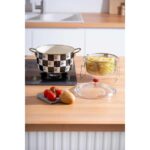 Kitchen Beyond Emaye Kızartma Tenceresi 22 cm Dama Desenli