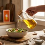 Cebe Home 900 ml Bambu Kapaklı Cam Yağlık ve Sirkelik