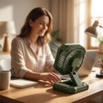 Princo PR-2365X Şarjlı Masaüstü Mini Fan Yeşil