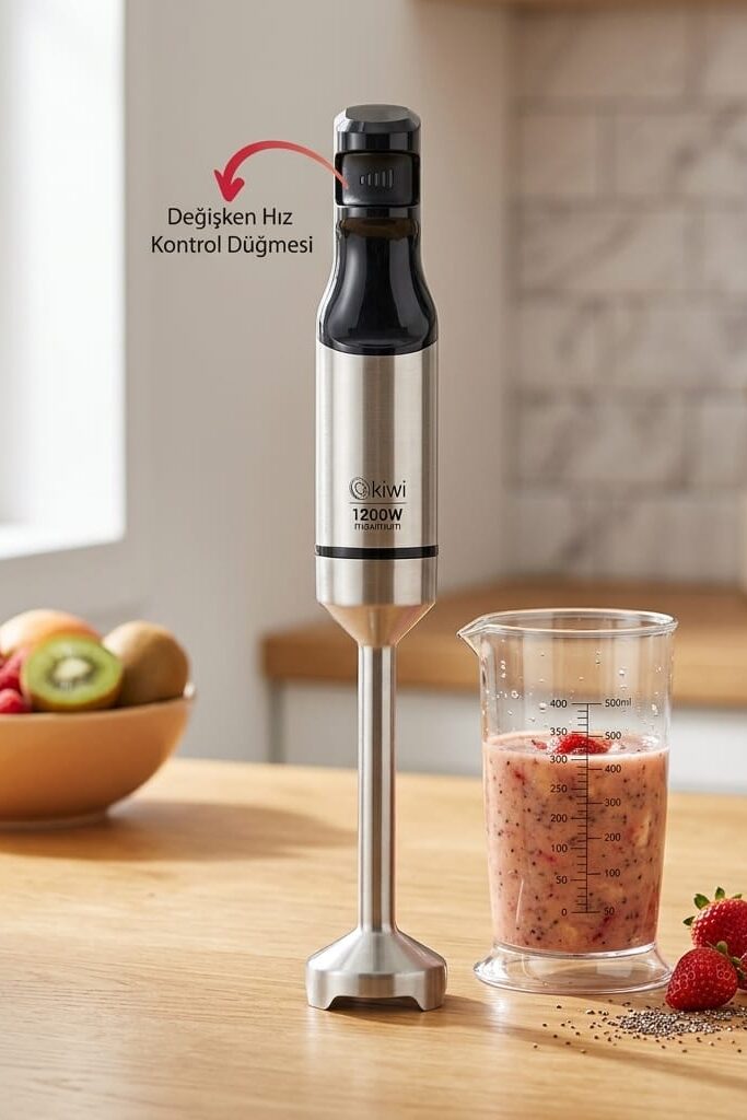 Kiwi KHB-4438 1200W Paslanmaz Çelik Çubuk El Blenderı