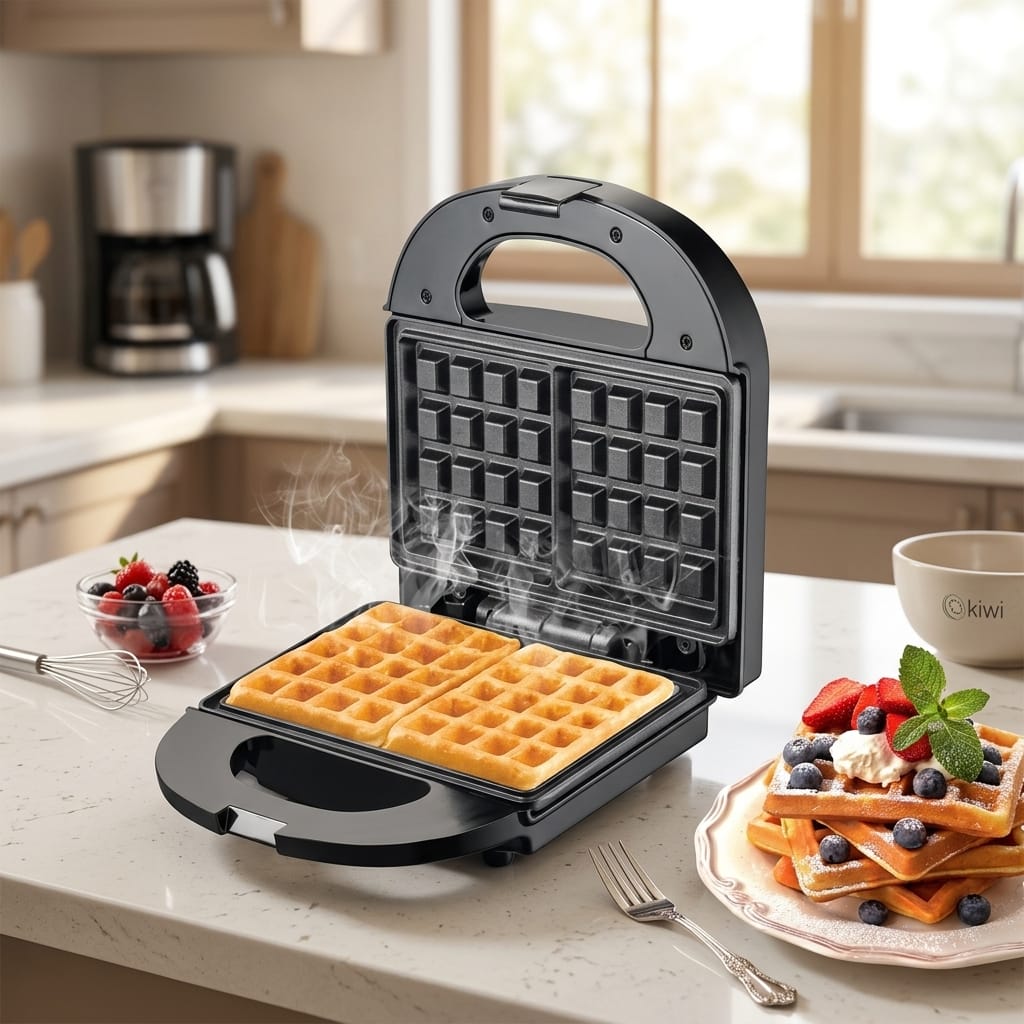 Kiwi KSM 2412W Waffle Makinesi Yapışmaz Plakalı