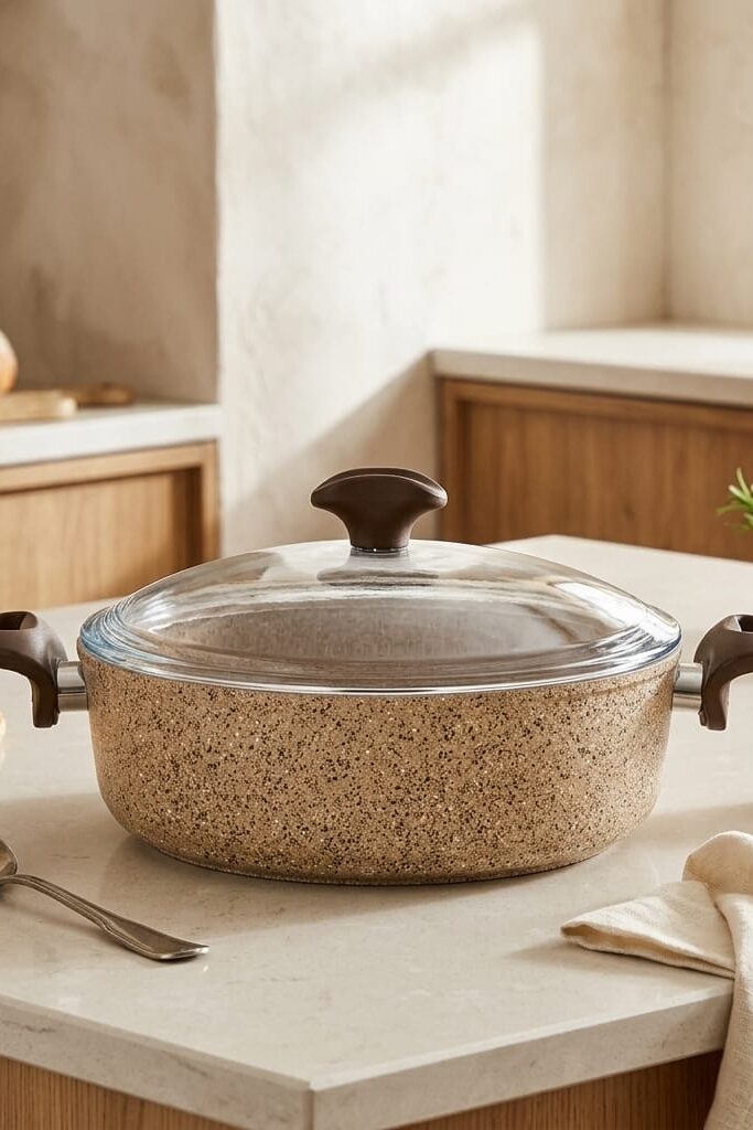Falez Creamy Granitec 24 cm Kısa Granit Tencere