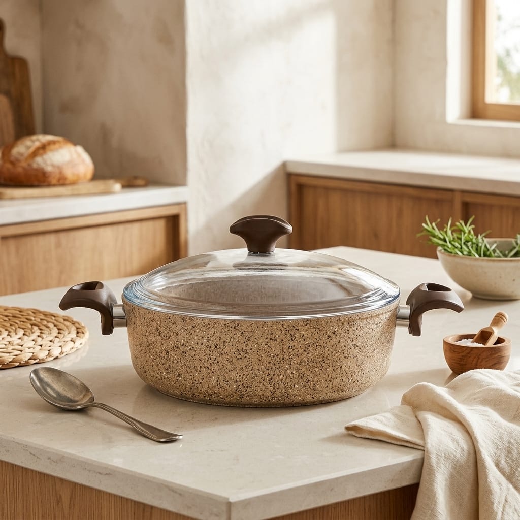 8699996623953-image-1 Falez Creamy Granitec 24 cm Kısa Granit Tencere