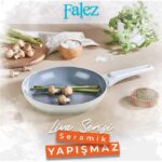 Falez Liva 26 cm Seramik Yapışmaz Tava Gri