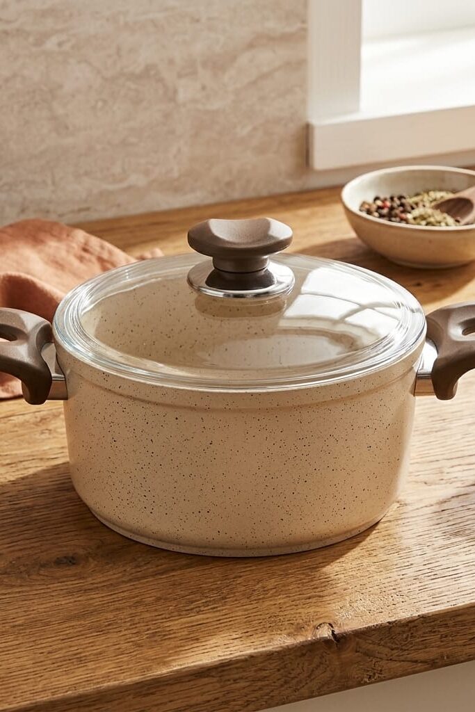 Gülsan 4579 Safran Derin Granit Tencere 18 cm Bej
