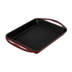 LAVA Dikdörtgen Döküm Demir Yekpare Çift Kulplu ızgara Tava 26x32 cm Bordo