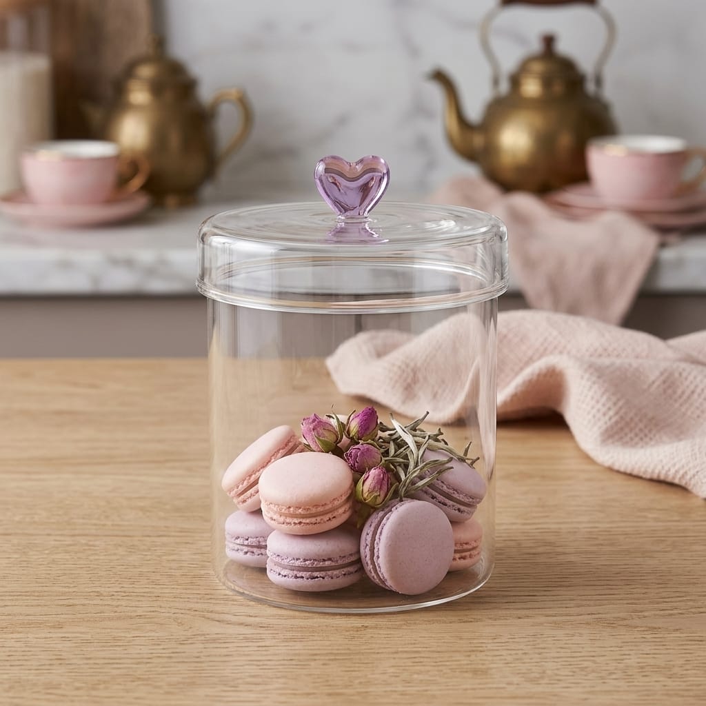 8680530002082-image-1 Perotti Hearts 750 ml Borosilikat Cam Kavanoz 10x12 cm