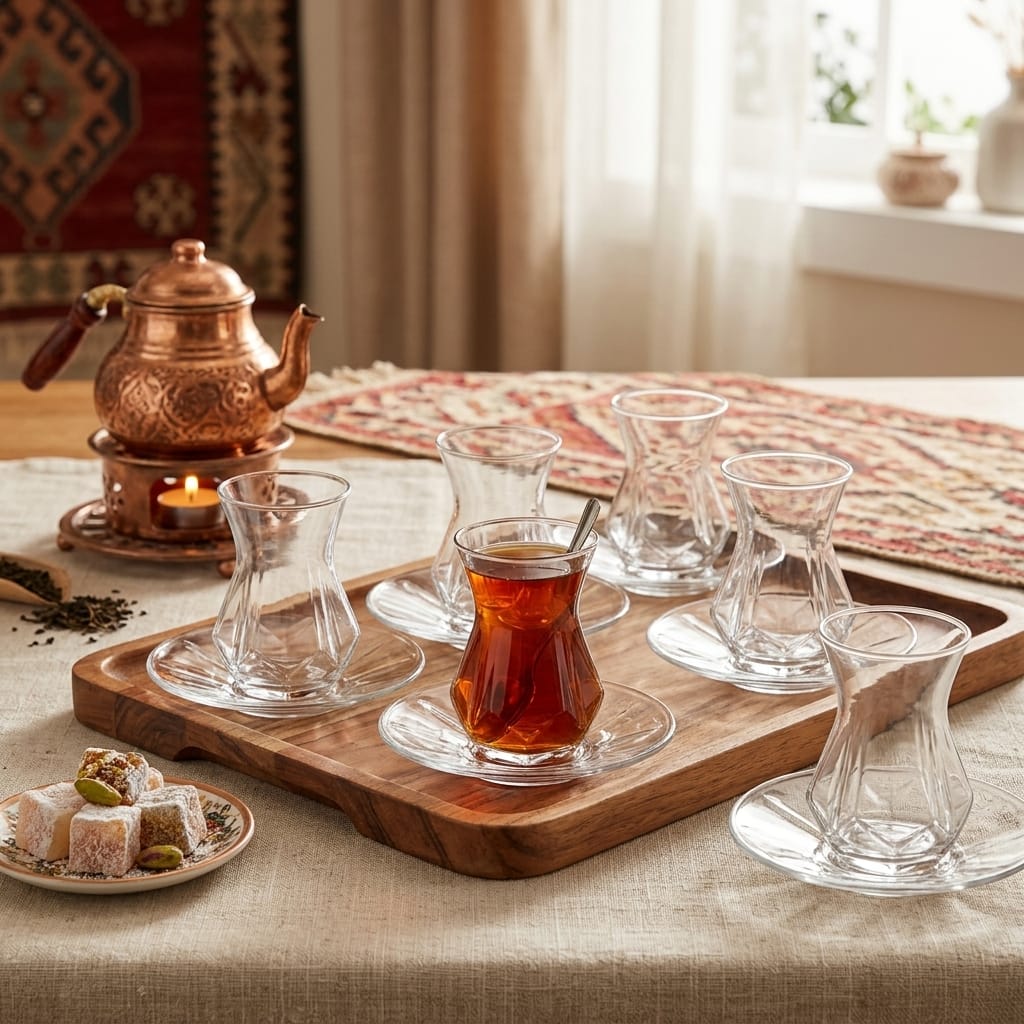 LAV Alya 6 Kişilik Cam Çay Seti 165 ml