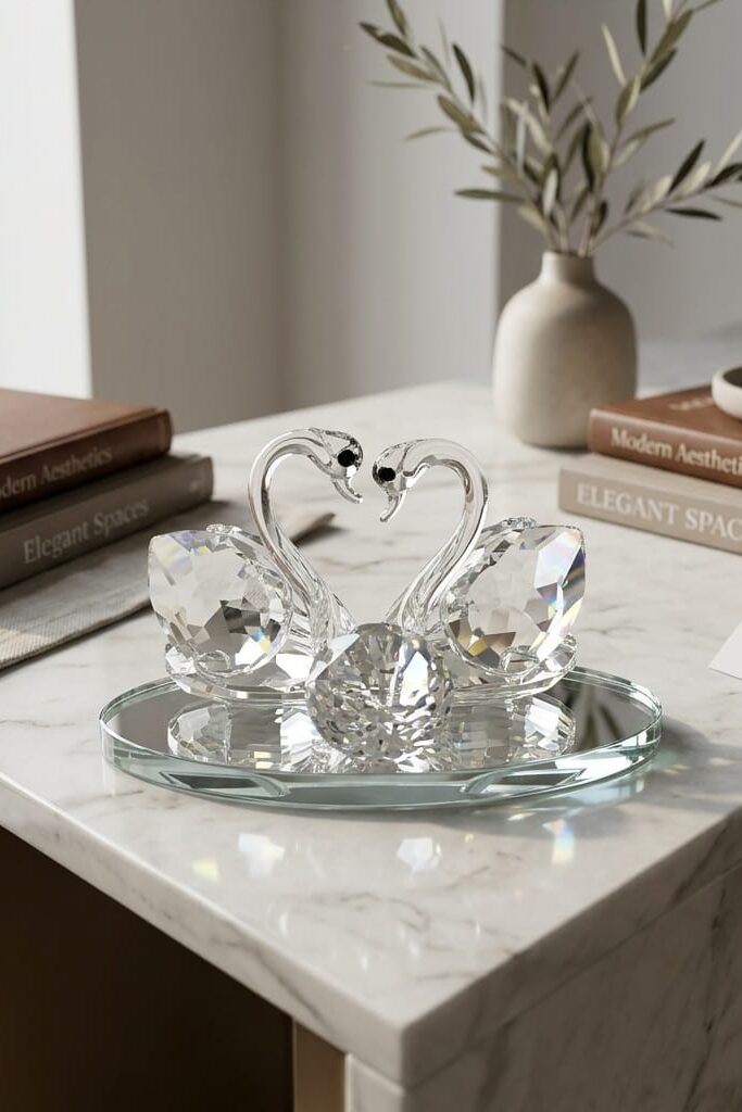 Kristal Dekor 2'li Kuğu Figürü SDH-1561
