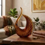 Amber Cam Kıvrım Motif Dekor