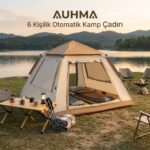 AUHMA 6 Kişilik Otomatik Pop-Up Kamp Çadırı 210x210x140 cm