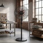 Cezer Tech 18 İnç 45 cm Sanayi Tipi Ayaklı Vantilatör Siyah