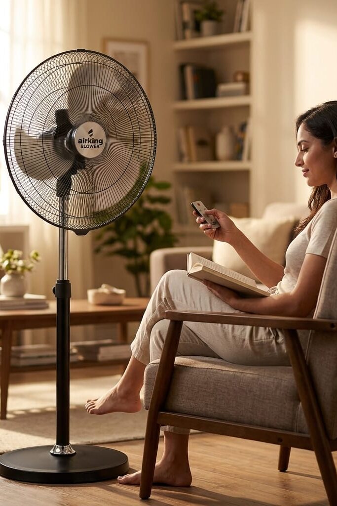 Airking 150W Sanayi Tipi Ayaklı Vantilatör 50 cm 5 Kanatlı Uzaktan Kumandalı
