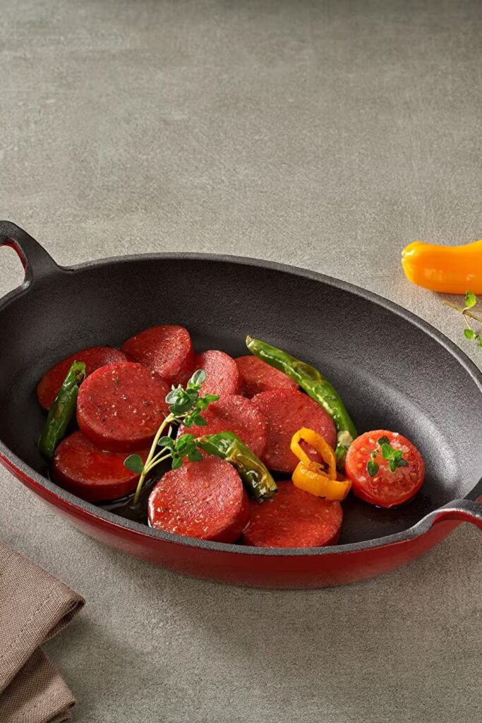 Lava Döküm Oval Kulplu Tava 19x14 cm Kırmızı