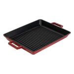 Lava Döküm Dikdörtgen Izgara Tavası 26x32cm Bordo