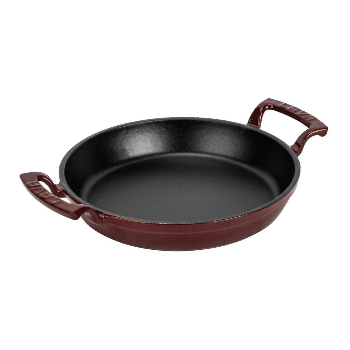 LAVA Yuvarlak Döküm Demir Yekpare Çift Kulplu Sahan 24 cm Bordo