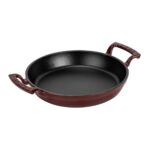 LAVA Yuvarlak Döküm Demir Yekpare Çift Kulplu Sahan 24 cm Bordo