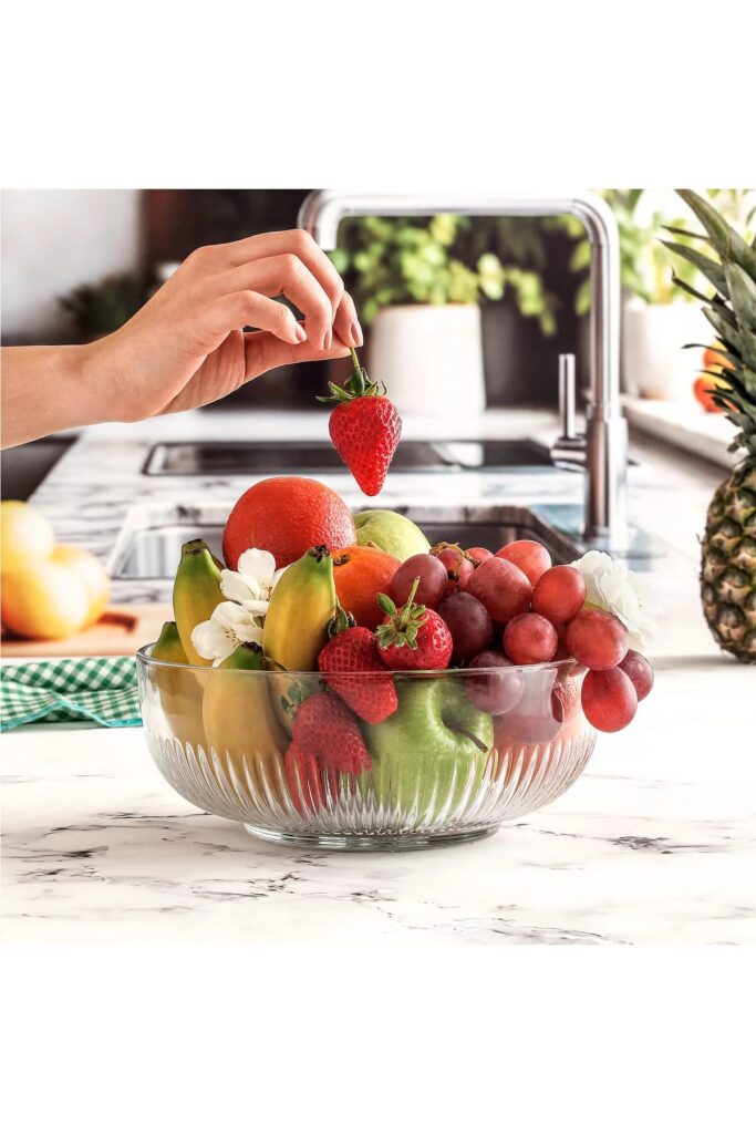LAV Tokyo 2600 ml Ekstra Büyük Yuvarlak Cam Salata Kasesi