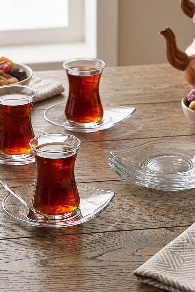 Lav Eva 6'lı Cam Çay Tabağı EVA271