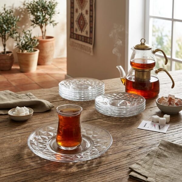 LAV Artemis Cam Çay Tabağı 6'lı Set ART269