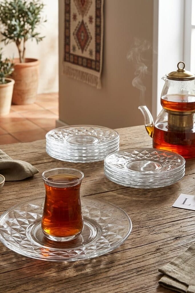LAV Artemis Cam Çay Tabağı 6'lı Set ART269