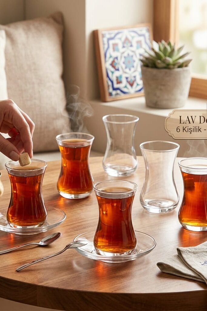 LAV Demet 6'lı Cam Çay Bardağı Seti 135 ml