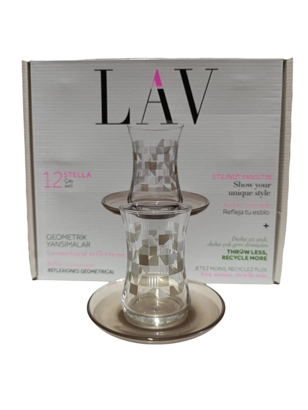 LAV Stella 12 Parça Cam Çay Seti 155 cc